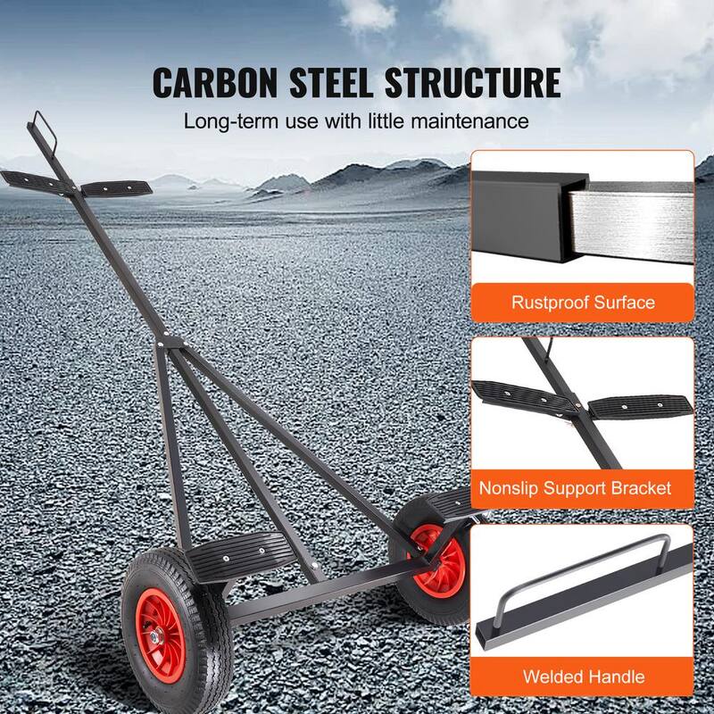 VEVOR Boat Trailer Dolly 420 lbs. Carbon Steel Trailer Mover with 96 in.-116 in. Adjustable Length for Moving Kayak, Boat - CYSDQYCHC4202WOE2V0