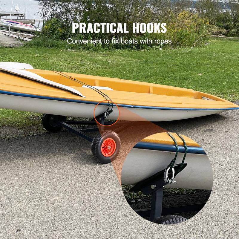 VEVOR Boat Trailer Dolly 420 lbs. Carbon Steel Trailer Mover with 96 in.-116 in. Adjustable Length for Moving Kayak, Boat - CYSDQYCHC4202WOE2V0