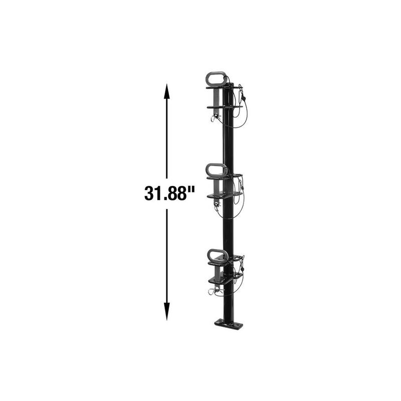 Buyers Products Company Channel Style 3-Position Landscape Trimmer Rack Holder for Open Trailers with Padlocks - LT13