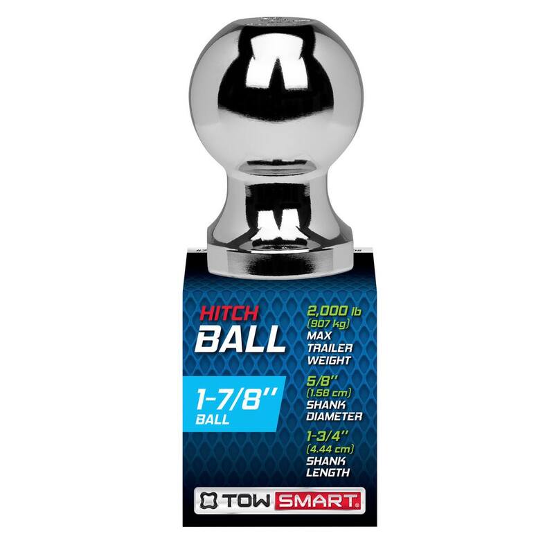 TowSmart Class 1 2,000 lb. 1-7/8 in. Ball Diameter, 5/8 in. Shank Diameter, 1-3/4 in. Shank Length Chrome Trailer Hitch Ball - 729