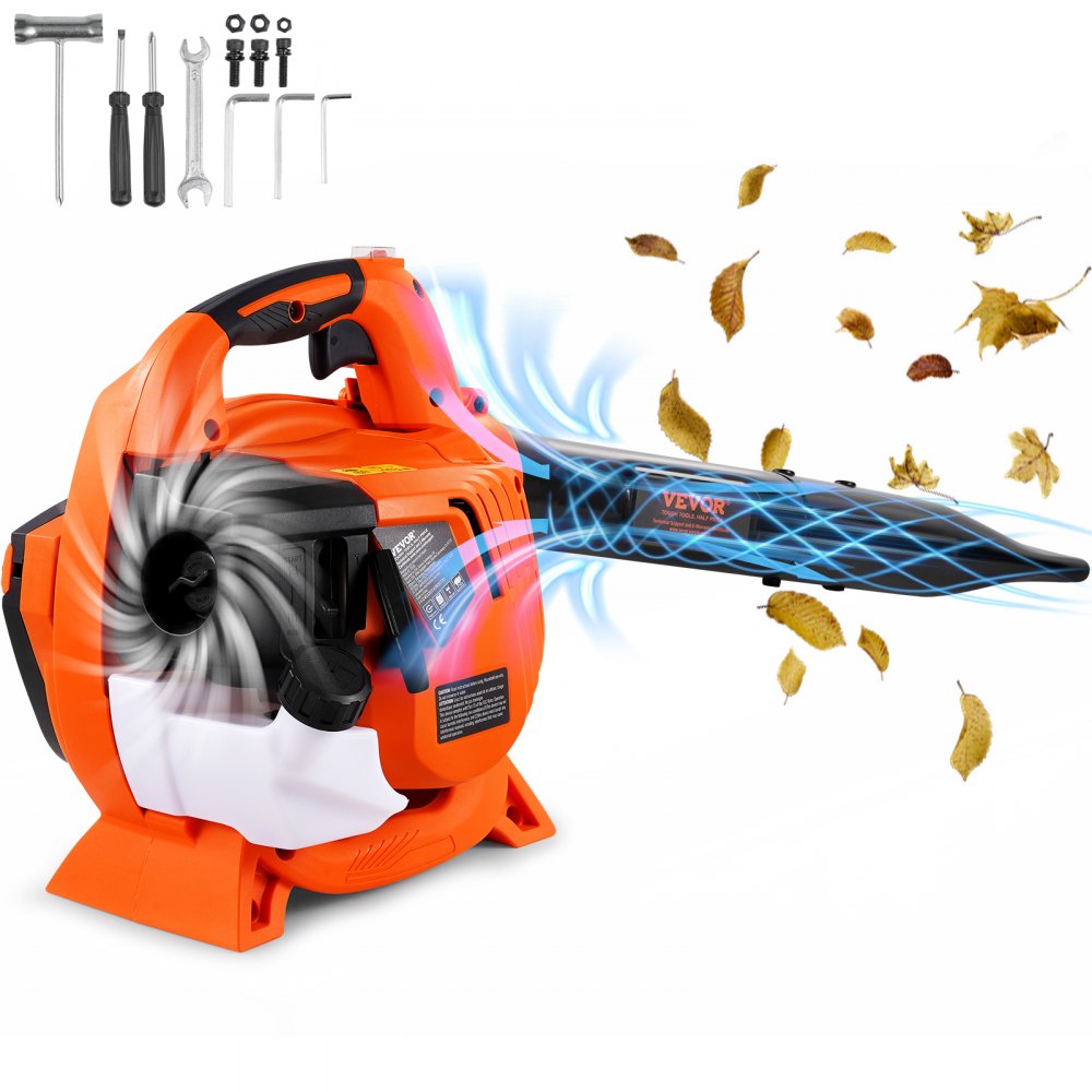 VEVOR Leaf Blower, 26CC 2-Cycle Handheld Leaf Blower with A Fuel Tank, 2-in-1 Blower 425CFM Air Volume 156MPH Speed, Ideal for Lawn Care, Leaf Cleaning, and Snow Removal - SCSRYCYJ26CCNH5FNV0