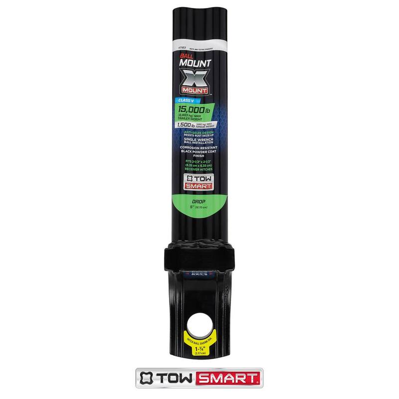 TowSmart Class V, 15,000 lb., 5 in. Drop x 3-1/2 in. Rise x 1-1/4 in. Shank, X-Mount Trailer Hitch Ball Mount - 7183