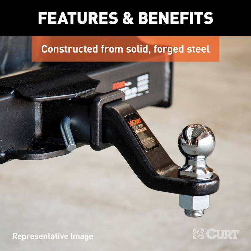 CURT 15,000 lbs. 2 in. Drop Loaded Forged Trailer Hitch Ball Mount with 2-5/16 in. Ball (2 in. Shank) - 45331