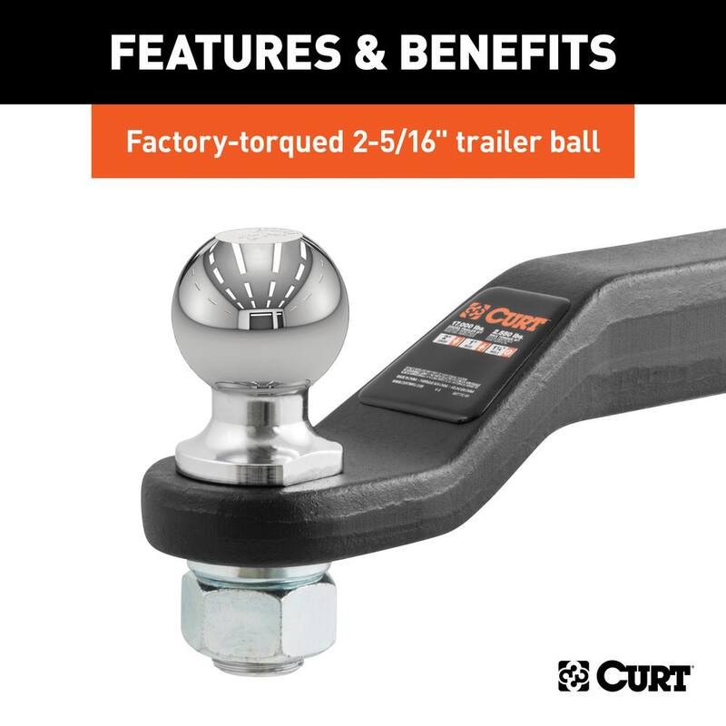 CURT 15,000 lbs. 2 in. Drop Loaded Forged Trailer Hitch Ball Mount with 2-5/16 in. Ball (2 in. Shank) - 45331