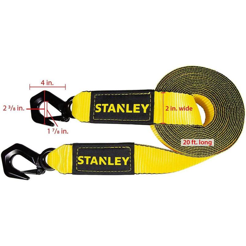 Unbranded 2 in. x 20 ft. Tow Strap with Tri-Hook and 9,000 lbs. Break Strength - S1051