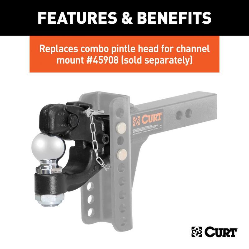 CURT 20,000 lbs. Replacement Trailer Hitch Channel Mount Ball & Pintle Combination with 2-5/16 in. Ball - 45922
