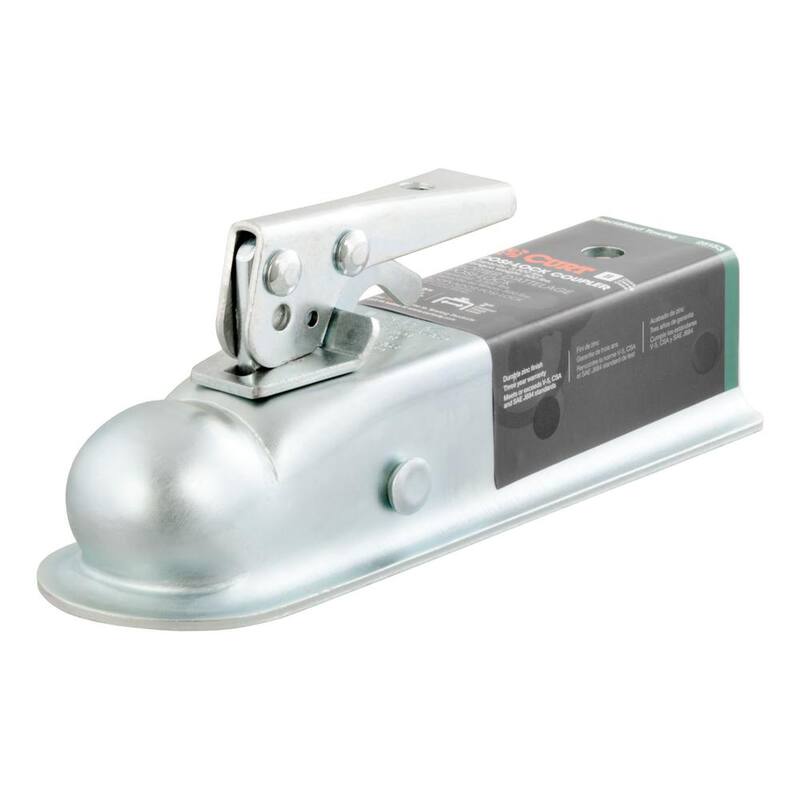 CURT 2" Straight-Tongue Coupler with Posi-Lock (2" Channel, 3,500 lbs., Zinc) - 25153