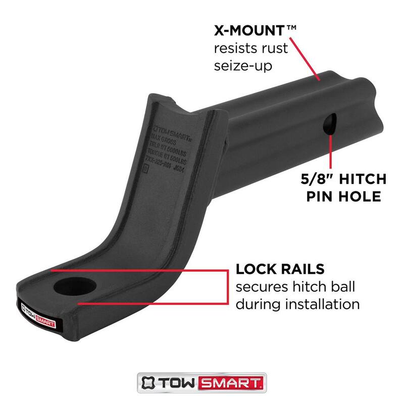 TowSmart BAJA 5,000 lb. X-Mount Starter Kit, 3-1/4 in. Drop x 2 in. Rise x 1 in. Shank Hitch Mount, 2 in. Ball, 5/8 in. Hitch Pin - 7339