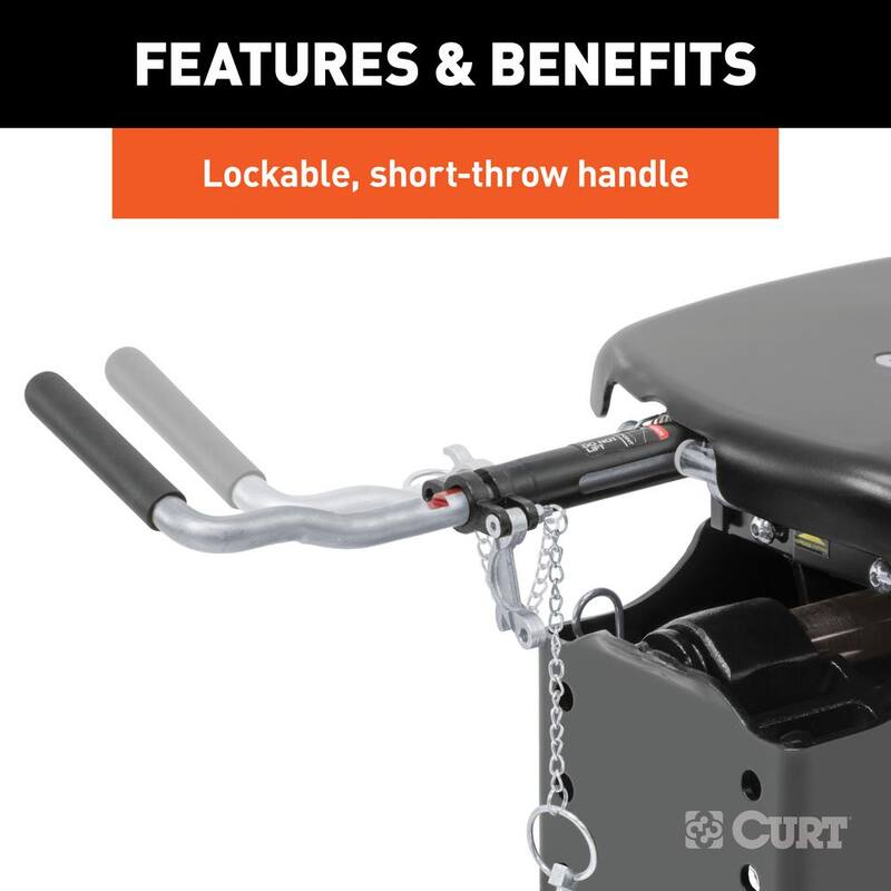 CURT Q24 5th Wheel Hitch with Roller and Ram Puck System Adapter - 16688