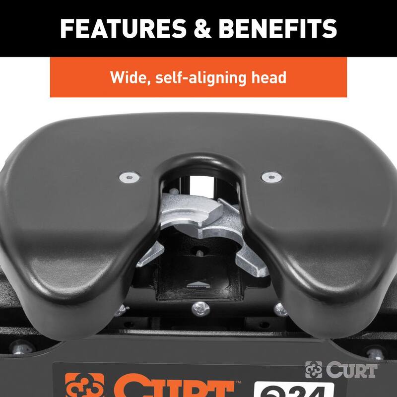 CURT Q24 5th Wheel Hitch with Roller and Ram Puck System Adapter - 16688