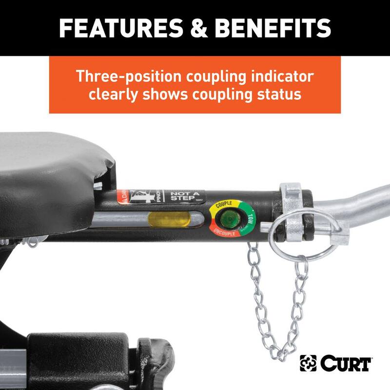 CURT Q24 5th Wheel Hitch with Roller and Ram Puck System Adapter - 16688