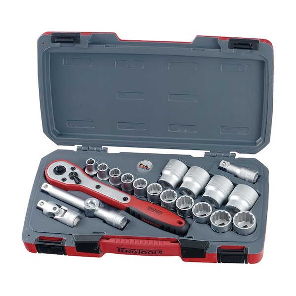Teng Tools T1220AF - 20 Piece 1/2" Drive Imperial / SAE Socket Se - T1220AF