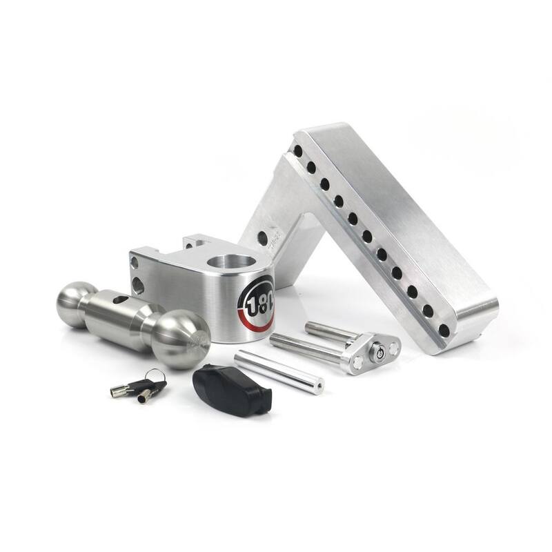 Weigh Safe 180 Hitch - 8" Adjustable Trailer Hitch Ball Mount for 2.5" Receiver w/ Stainless Steel Balls, 18,500 lbs GTW - LTB8-2.5