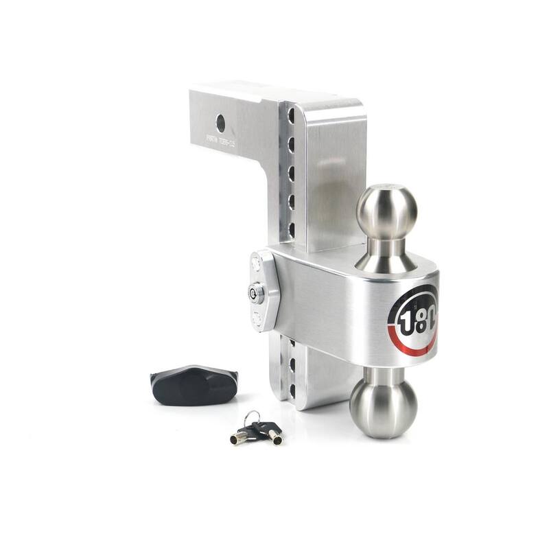 Weigh Safe 180 Hitch - 8" Adjustable Trailer Hitch Ball Mount for 2.5" Receiver w/ Stainless Steel Balls, 18,500 lbs GTW - LTB8-2.5