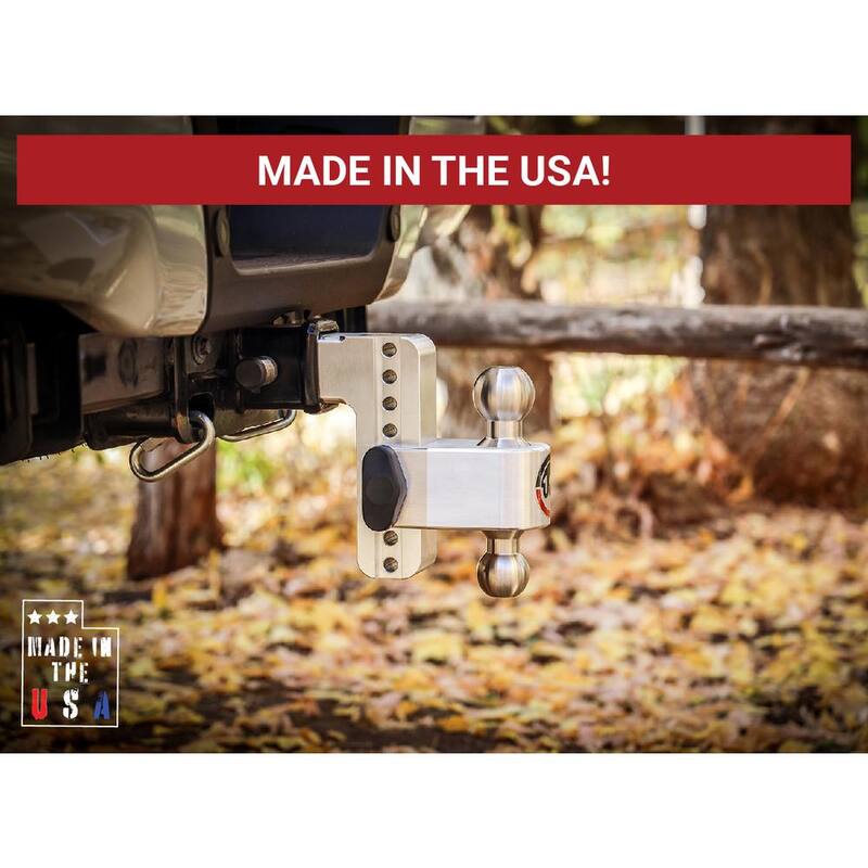 Weigh Safe 180 Hitch - 8" Adjustable Trailer Hitch Ball Mount for 2.5" Receiver w/ Stainless Steel Balls, 18,500 lbs GTW - LTB8-2.5