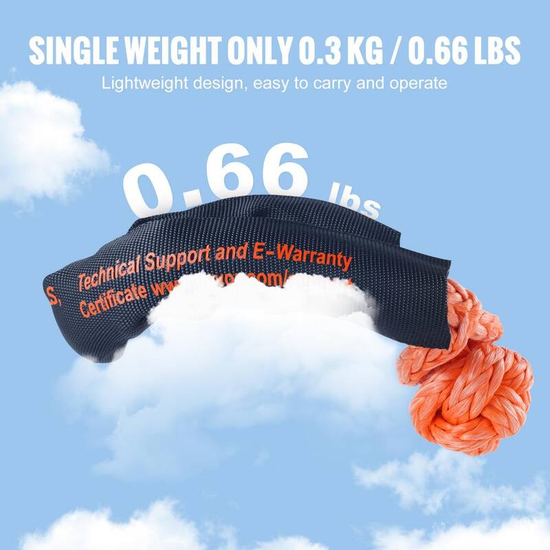 VEVOR 2 Pack Synthetic Soft Shackle Rope 1/2 in. x 22 in. 20T Breaking Strength Recovery Tow Shackles Cables - JPXKCSHCS12Y2U1VCV0
