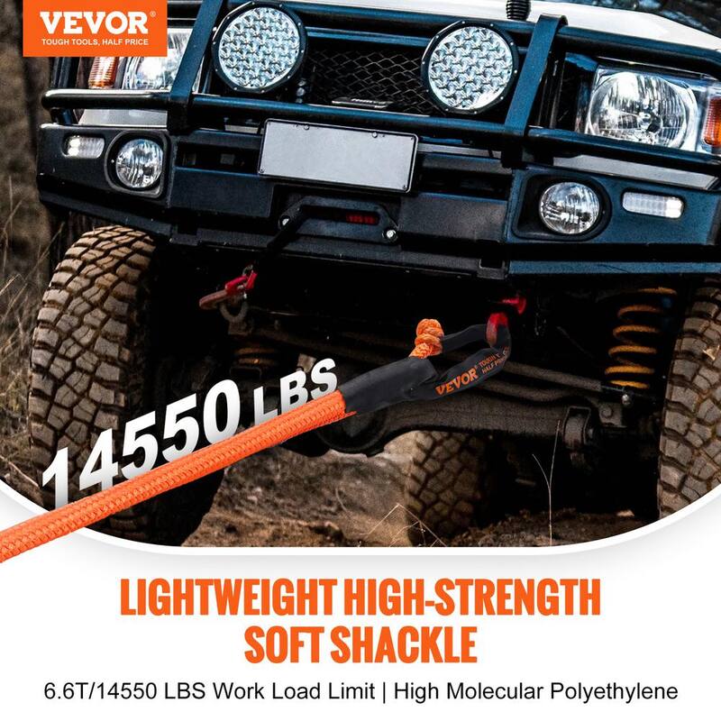 VEVOR 2 Pack Synthetic Soft Shackle Rope 1/2 in. x 22 in. 20T Breaking Strength Recovery Tow Shackles Cables - JPXKCSHCS12Y2U1VCV0