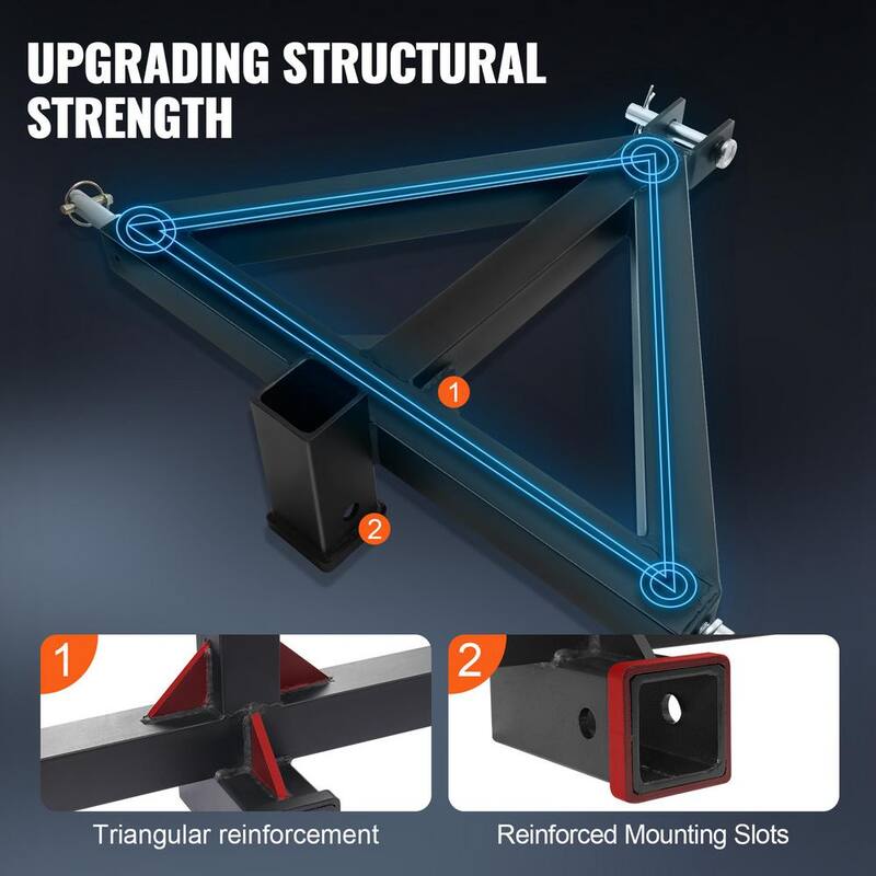 VEVOR 3 Point Hitch Receiver 2 in. Receiver Trailer Hitch Category 1 Tractor Tow Drawbar Adapter for Trailers Farm Equipment - SJXTJ2519YCSE9MANV0