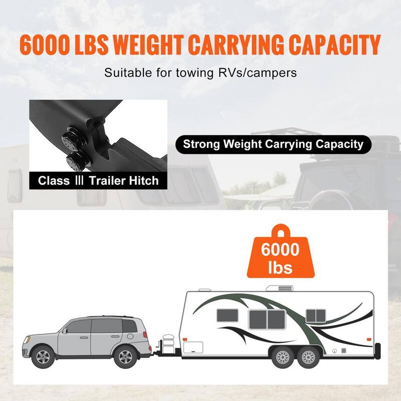 VEVOR Class 3 Trailer Hitch, 2 in. Receiver, Q455B Steel Tube Frame, Compatible with 2020-2023 Toyota Highlander, Black - GGLJQTG2YCTOVCHLXV0-730
