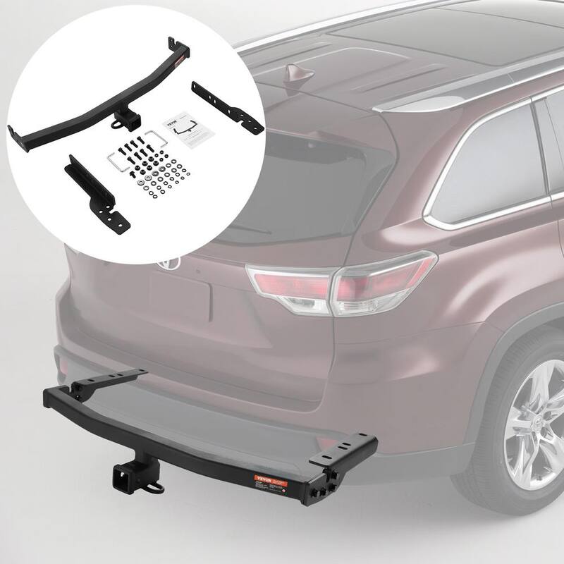 VEVOR Class 3 Trailer Hitch, 2 in. Receiver, Q455B Steel Tube Frame, Compatible with 2020-2023 Toyota Highlander, Black - GGLJQTG2YCTOVCHLXV0-730