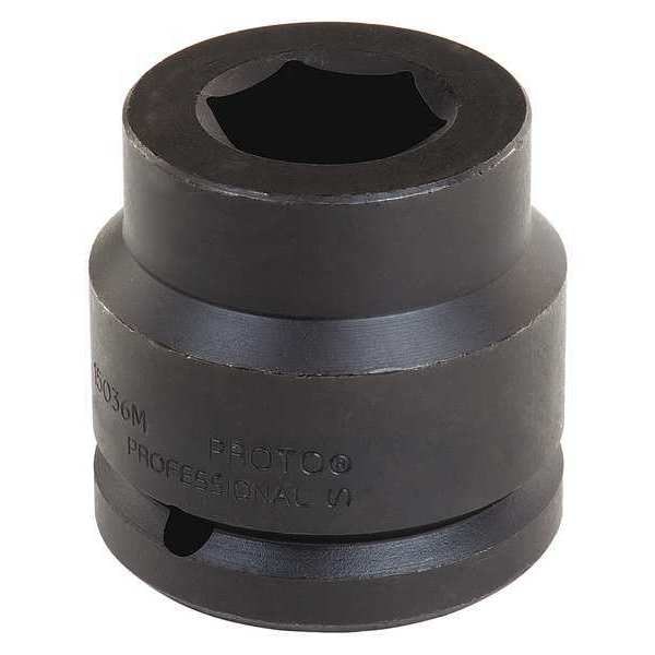 Proto 1 1/2 in Drive Impact Socket 80 mm Size 6 pt Standard Depth, Black Oxide - J15080M