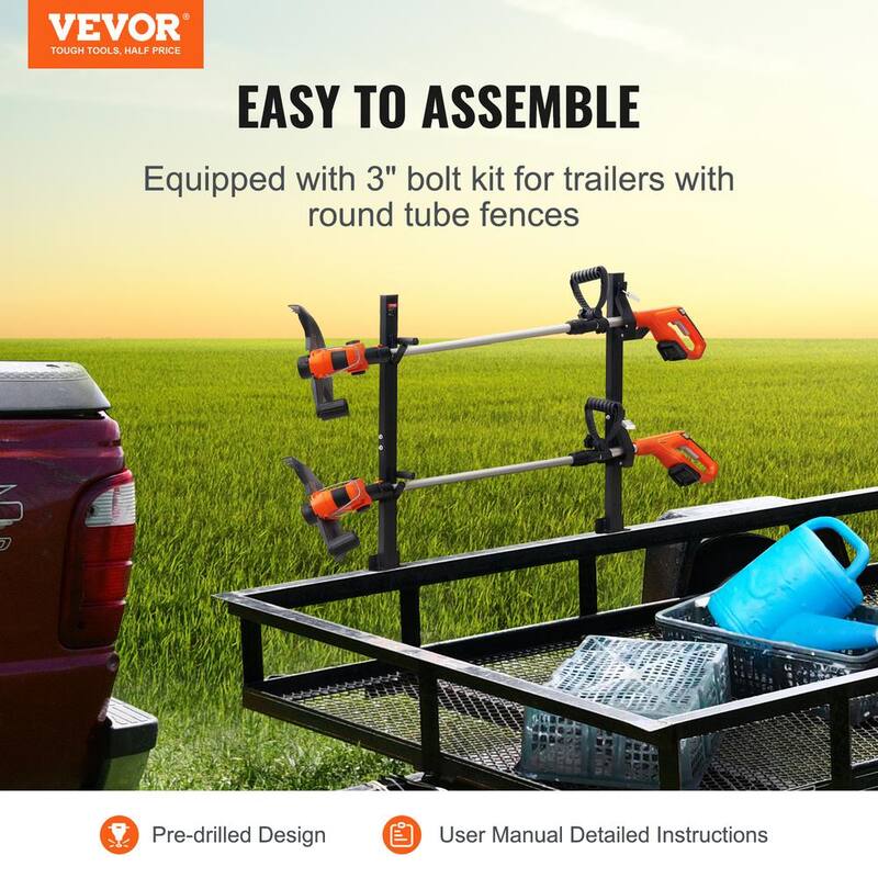 VEVOR Trimmer Rack 2-Place Weeder Trimmer Rack Trailer Kit with Zinc Alloy Password Lock, Pair - ZLSDCJGJ2000TXQY8V0