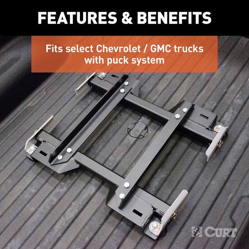 CURT Q20 5th Wheel Hitch with Roller and GM Puck System Adapter - 16671