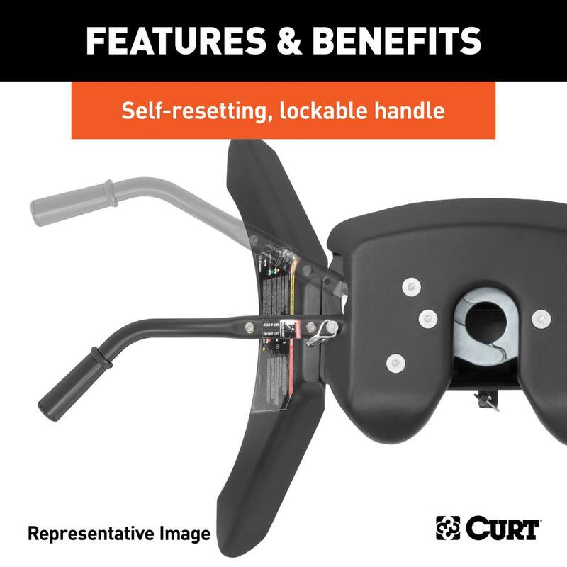 CURT A16 5th Wheel Hitch with Roller and Ram Puck System Adapter - 16685