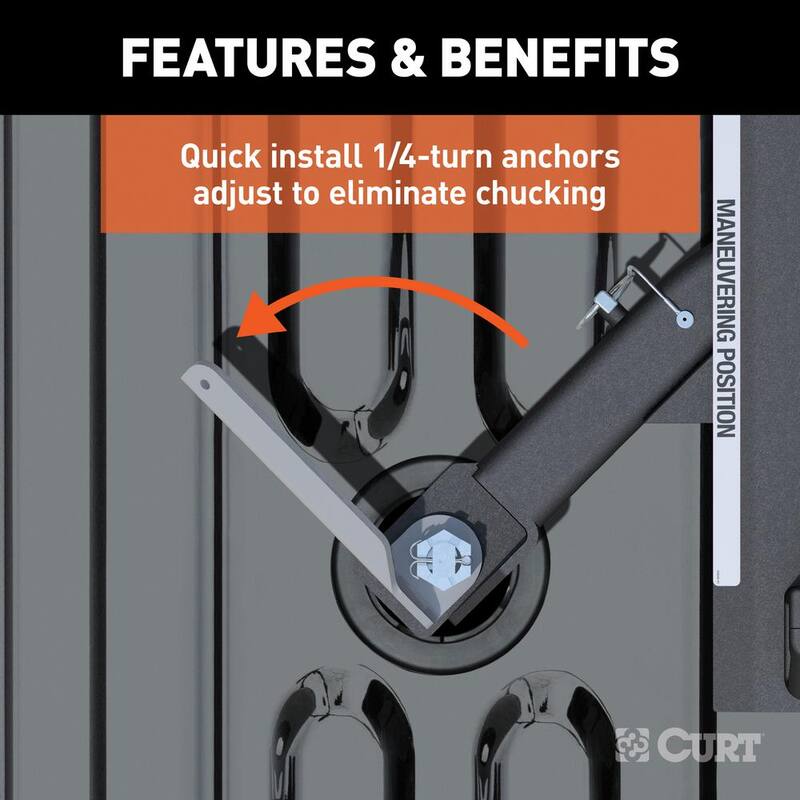 CURT A16 5th Wheel Hitch with Roller and Ram Puck System Adapter - 16685