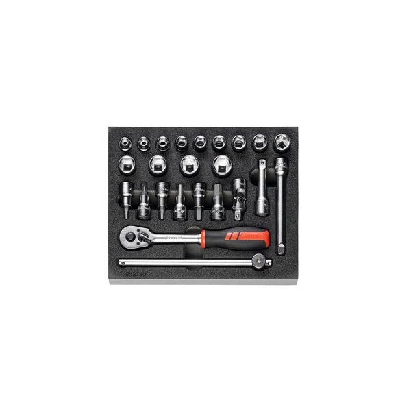 Holex Socket set 3/8 inch in Heavy Duty Foam, 24 Pc - 953710 24