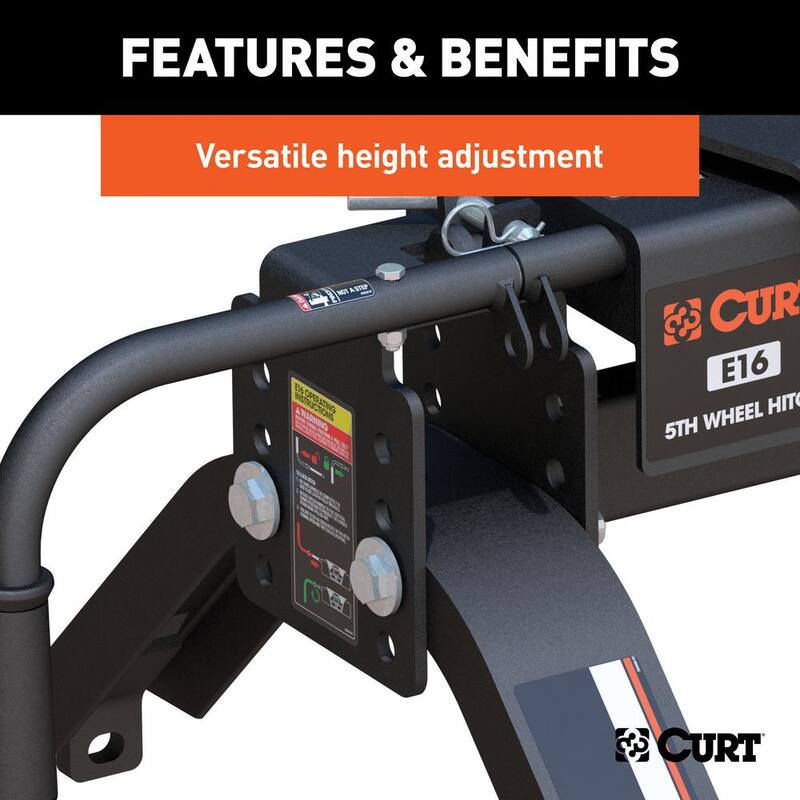 CURT E16 5th Wheel Hitch with Dual Axis Head and 16,000 lbs. Capacity - 16115