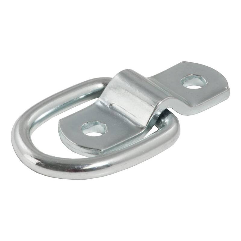 CURT 1" x 1-1/4" Surface-Mounted Tie-Down D-Ring (1,200 lbs., Clear Zinc) - 83730