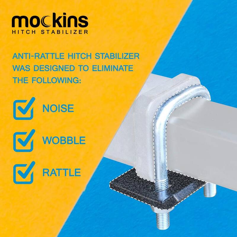 Mockins 1.25 in. - 2 in. Hitch Stabilizer and Tightener with Anti-Rust Coating for Hitch Mounted Cargo Carriers - MASTBLZR35
