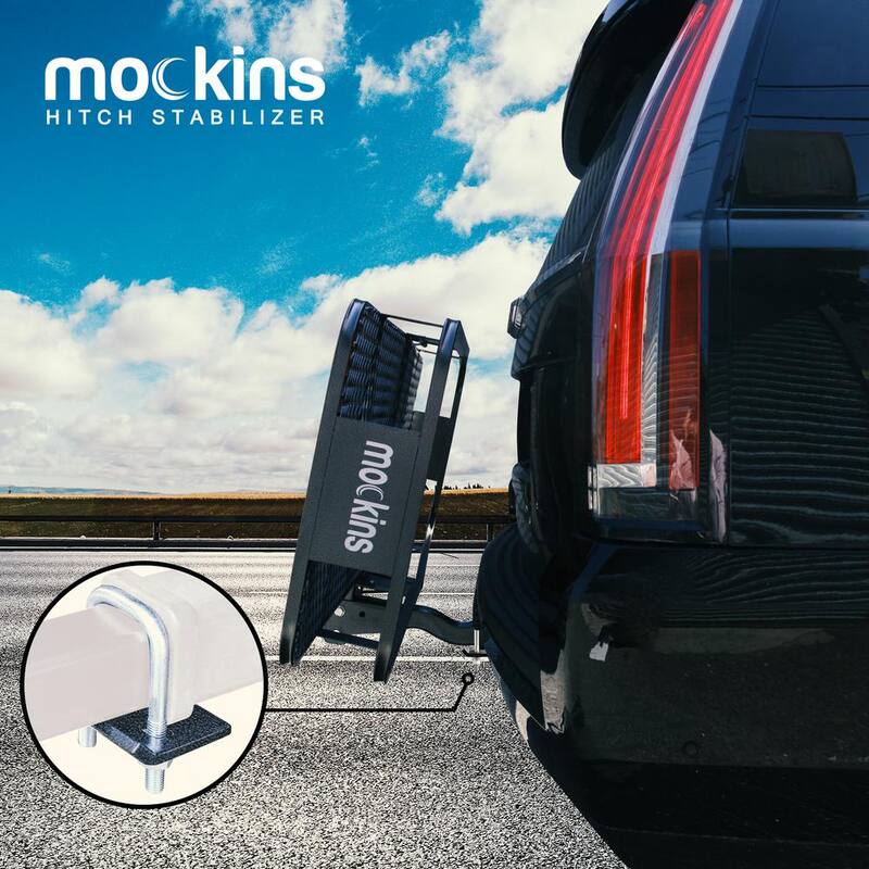 Mockins 1.25 in. - 2 in. Hitch Stabilizer and Tightener with Anti-Rust Coating for Hitch Mounted Cargo Carriers - MASTBLZR35
