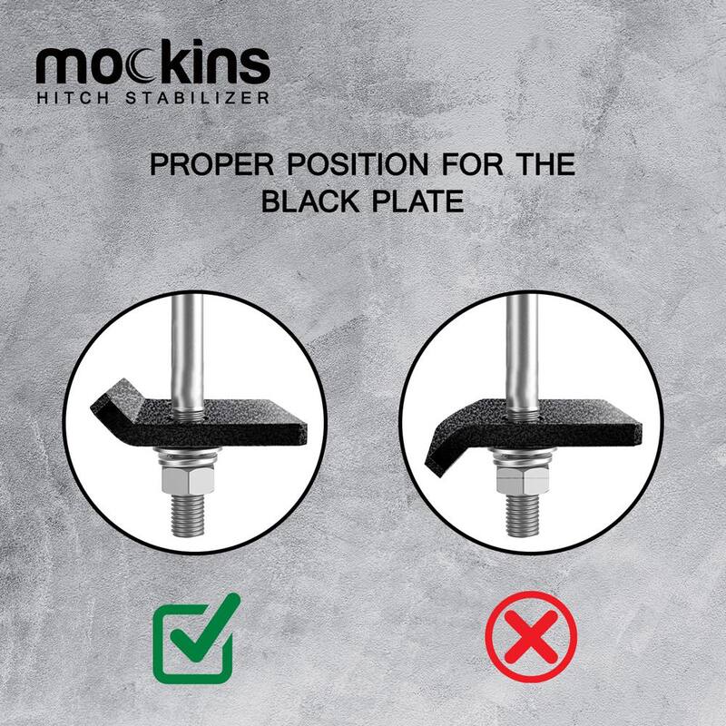 Mockins 1.25 in. - 2 in. Hitch Stabilizer and Tightener with Anti-Rust Coating for Hitch Mounted Cargo Carriers - MASTBLZR35