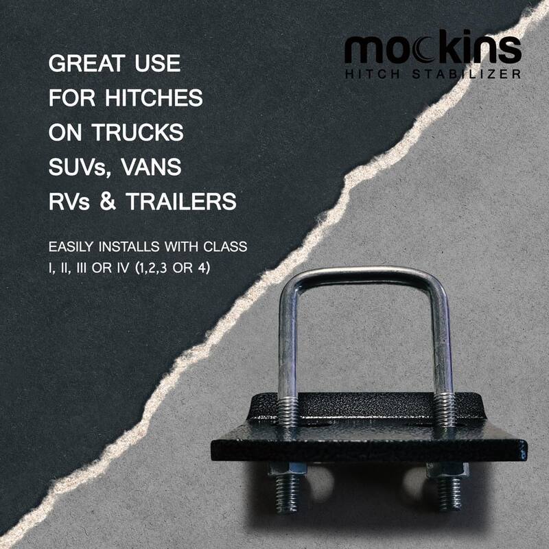 Mockins 1.25 in. - 2 in. Hitch Stabilizer and Tightener with Anti-Rust Coating for Hitch Mounted Cargo Carriers - MASTBLZR35