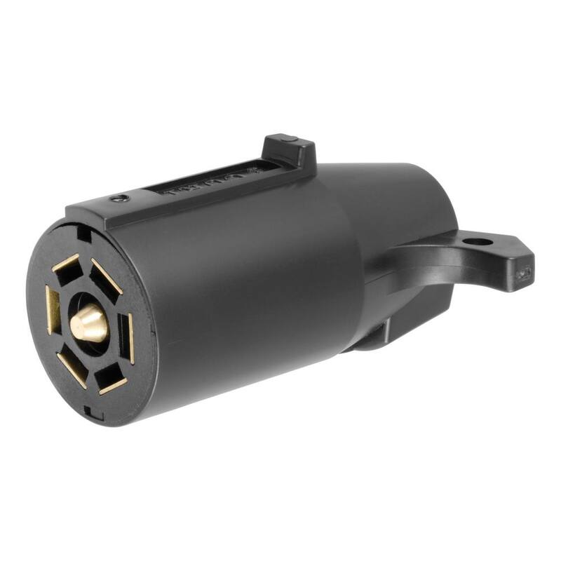CURT 7-Way RV Blade Connector Plug (Trailer Side, Black Plastic) - 58140