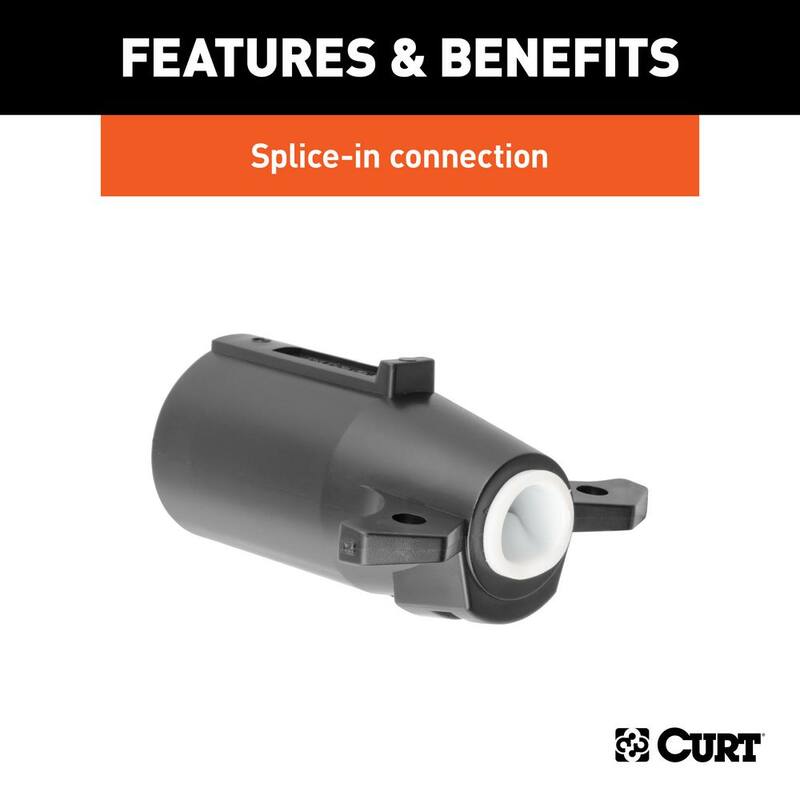 CURT 7-Way RV Blade Connector Plug (Trailer Side, Black Plastic) - 58140
