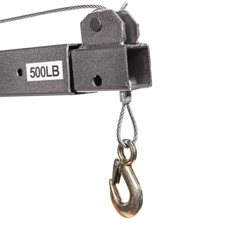 Stark 1100 lbs. Capacity Pickup Truck Crane Hydraulic Lift Hoist with Hand Winch - 56076-H
