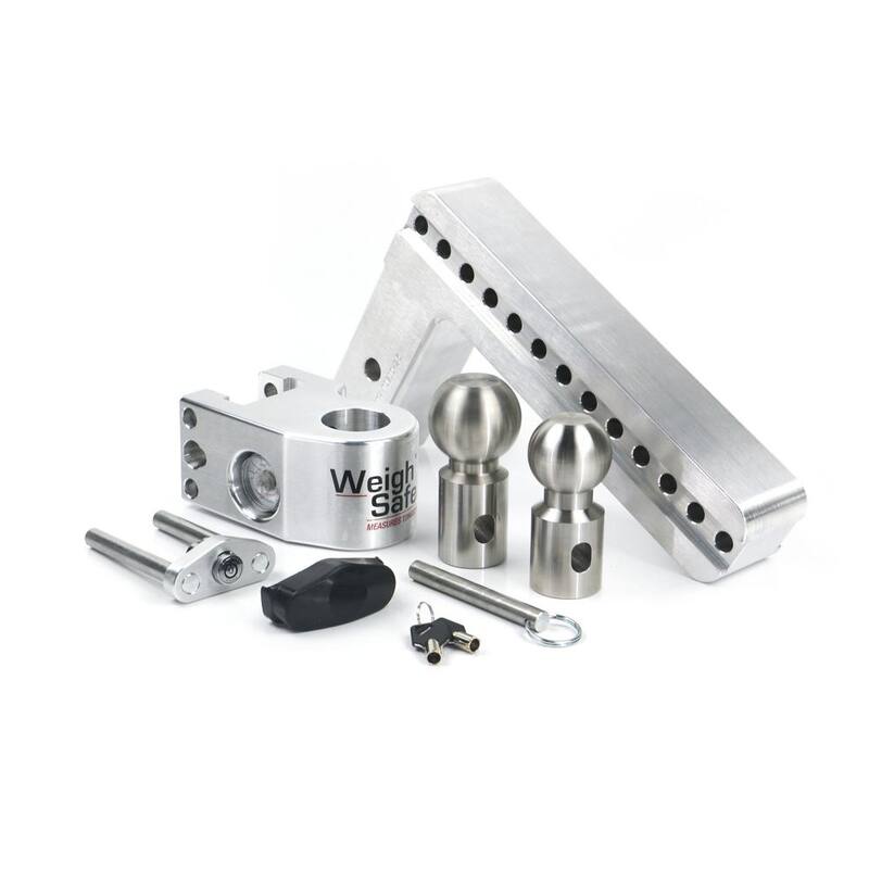 Weigh Safe Aluminum 10" Adjustable Trailer Hitch for 2.5" Receiver w/ Built in Weight Scale - 18,500 lbs GTW - WS10-2.5