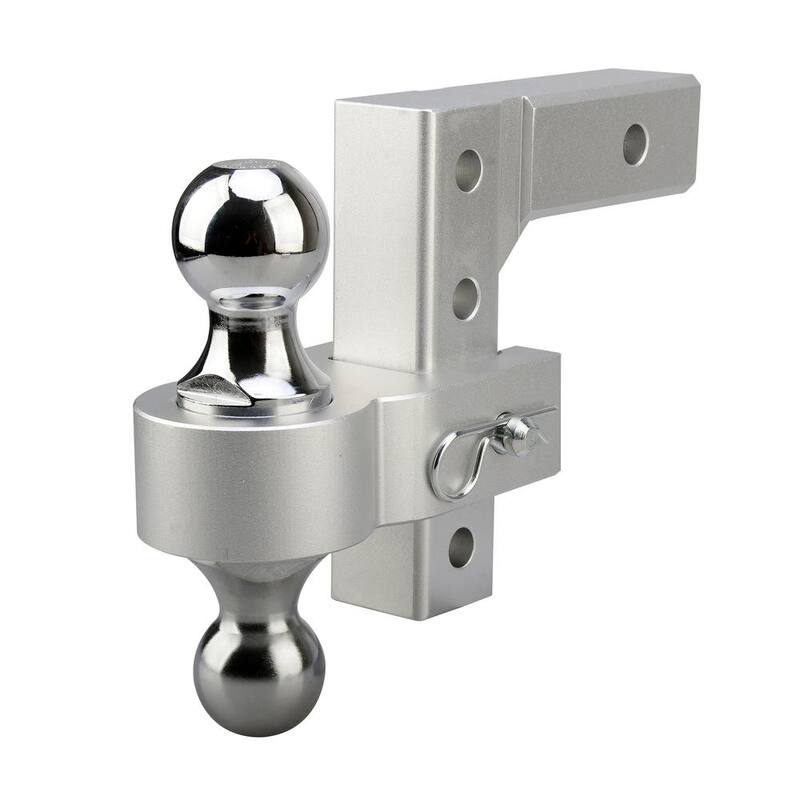 BRIDGELAND 12,500 lbs. Capacity 4 in. Drop Adjustable Trailer Hitch with Dual Stainless-Steel Balls, Fits 2 in. Receiver - 91094