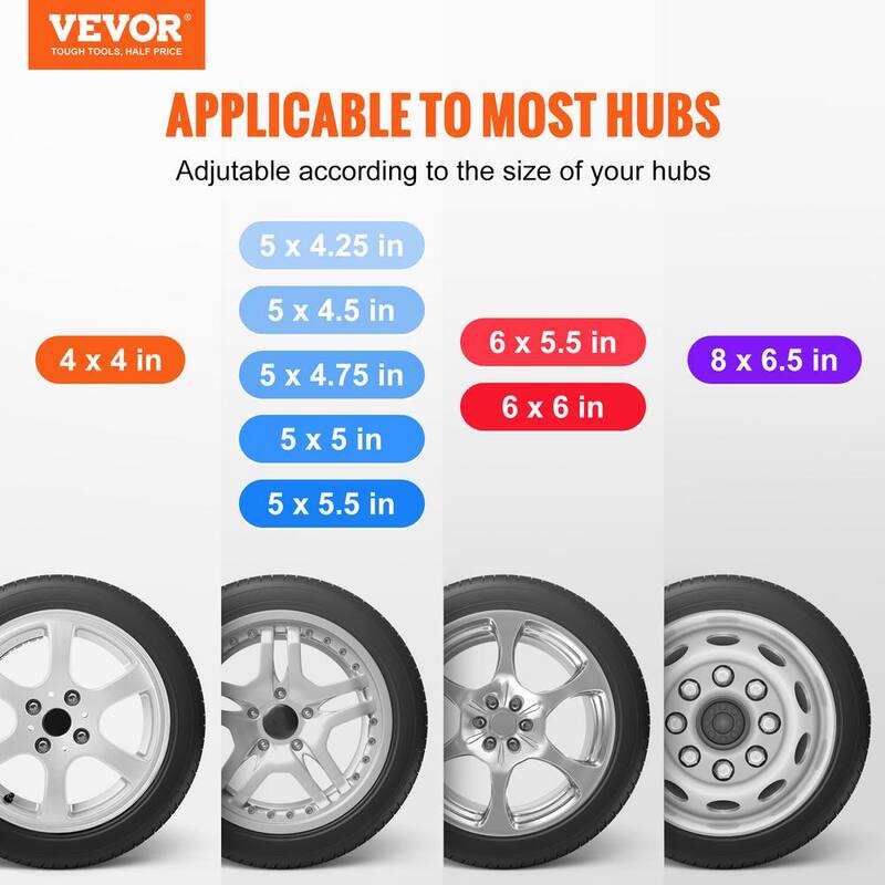VEVOR Spare Tire Carrier 160 lbs. Trailer Kit Spare Tire Mount for Most 4 & 5 and 6 & 8 Lugs Wheels on 4 in. to 6.5 in. Bolt - BTCFJCK150LBSV8AWV0