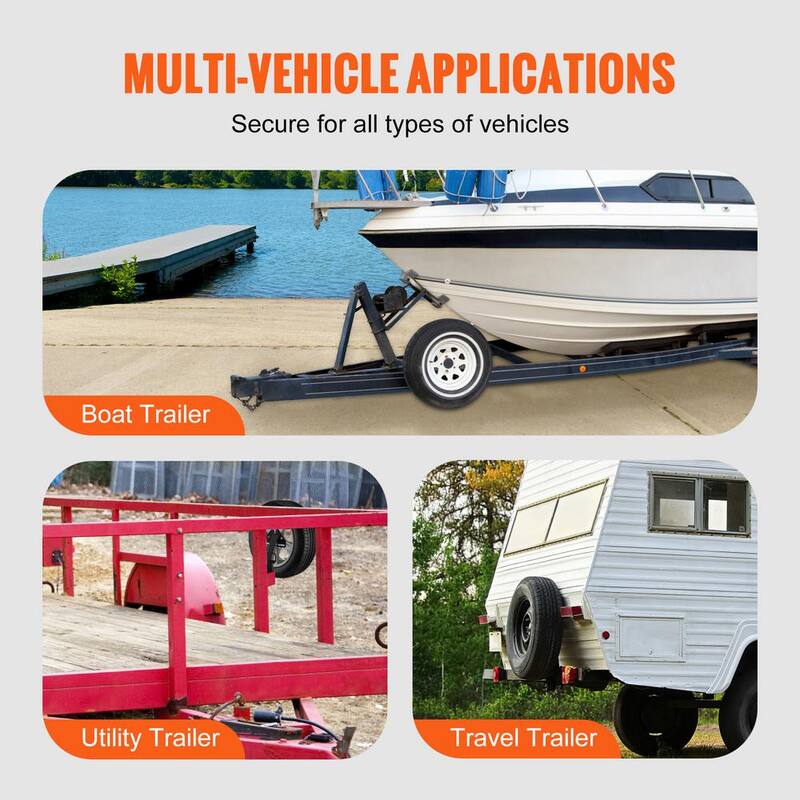 VEVOR Spare Tire Carrier 160 lbs. Trailer Kit Spare Tire Mount for Most 4 & 5 and 6 & 8 Lugs Wheels on 4 in. to 6.5 in. Bolt - BTCFJCK150LBSV8AWV0