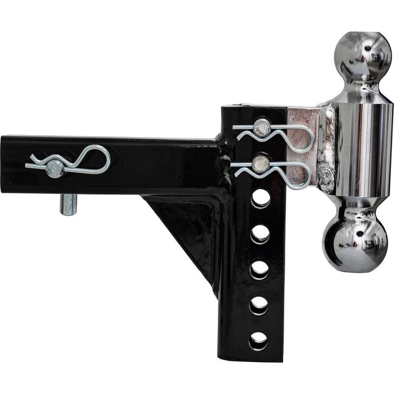 Buyer's Products Adjustable Dual Ball Hitch with 2 in. and 2-5/16 in. Towing Balls for 2 in. Hitch Receivers - 5 in. Drop - 1802600