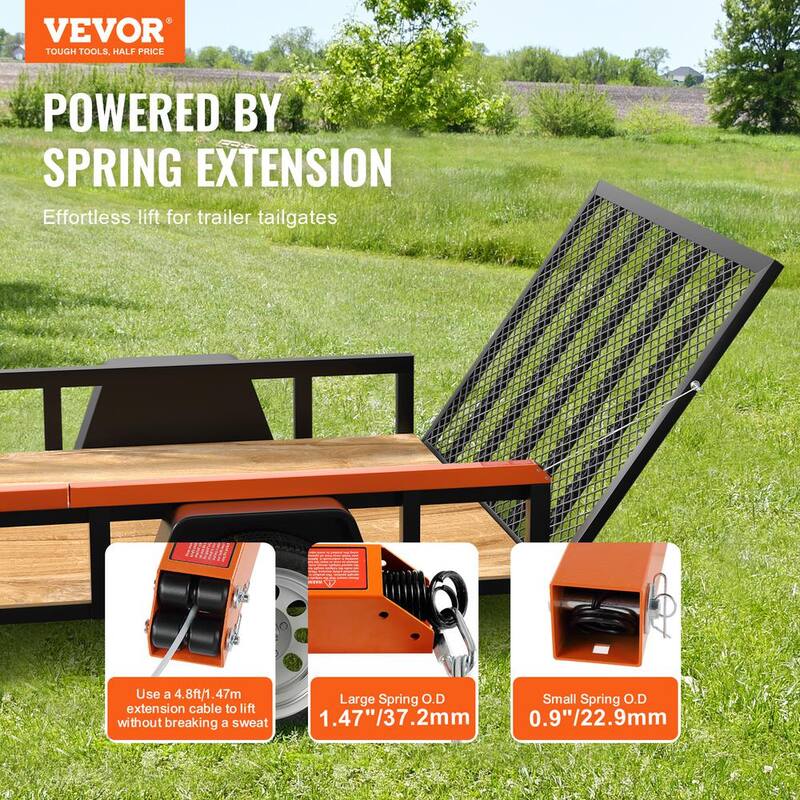 VEVOR Trailer Tailgate Lift Assist 180 lbs. Load Capacity Trailer Kit for Open Utility Trailer Tailgate and Ramp (1 Side) - DBKCWMSJXTJS8FCVIV0