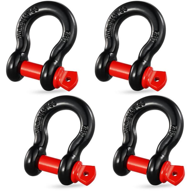 VEVOR 4 Alloy Steel Shackles Cable 13 T Break Strength 5/8 in. D-Ring Heavy Duty Recovery Shackl Tow Ropes Accessories Black - JPXKHSHJG58YAU684V0