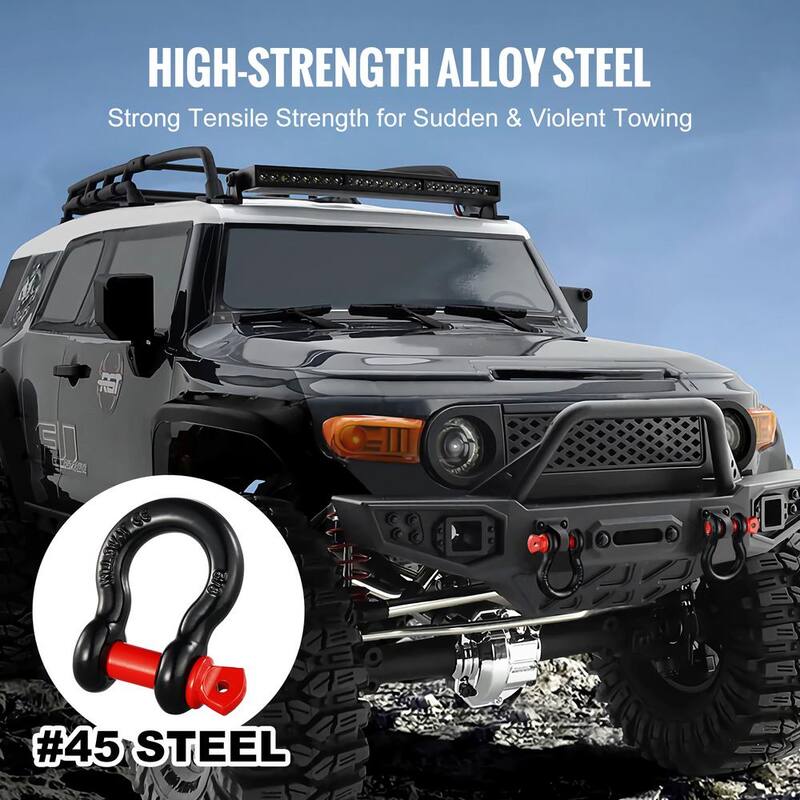 VEVOR 4 Alloy Steel Shackles Cable 13 T Break Strength 5/8 in. D-Ring Heavy Duty Recovery Shackl Tow Ropes Accessories Black - JPXKHSHJG58YAU684V0