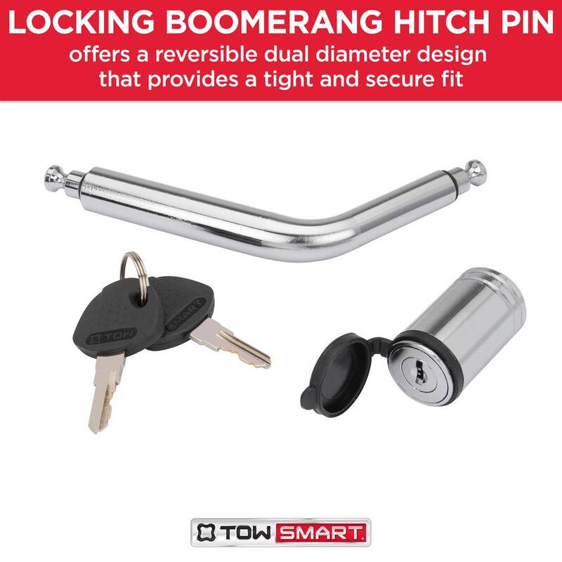 TowSmart Steel Locking Boomerang Hitch Pin - Fits 1/2 in. and 5/8 in. Receivers - 741M