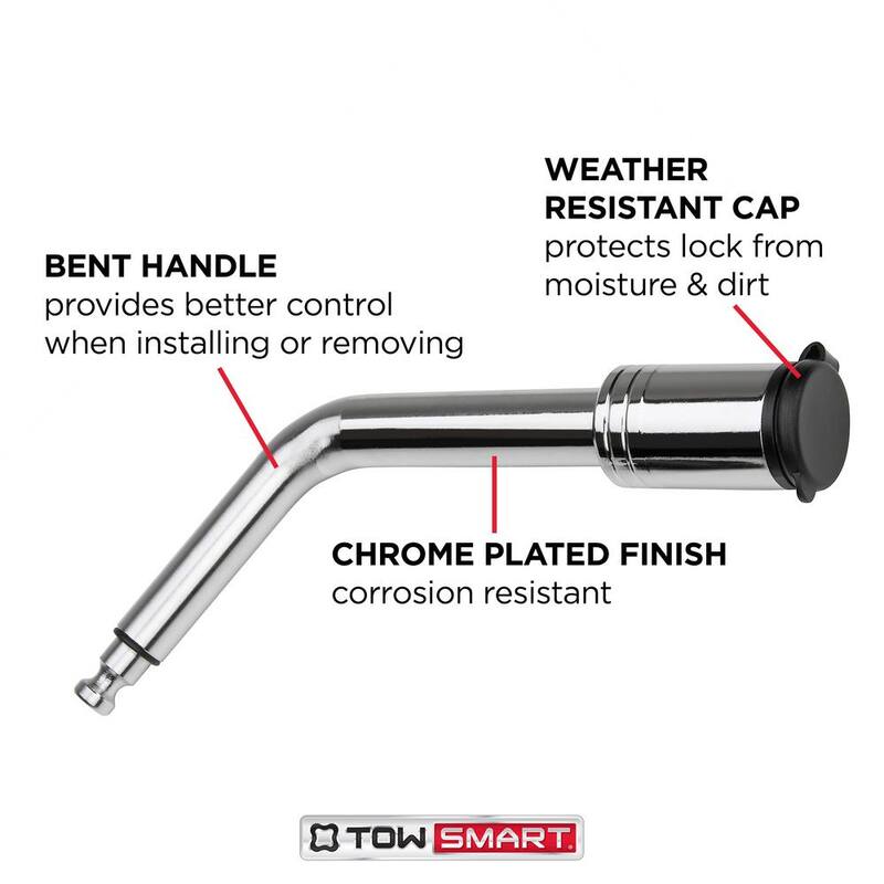 TowSmart Steel Locking Boomerang Hitch Pin - Fits 1/2 in. and 5/8 in. Receivers - 741M