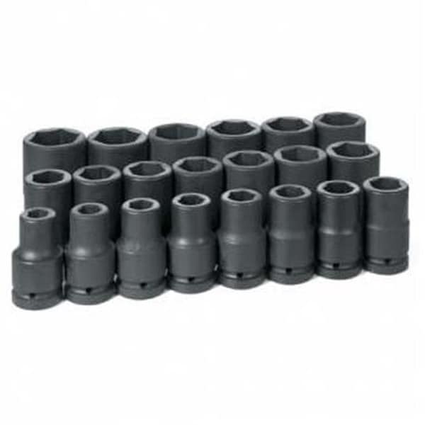 Grey Pneumatic Grey Pneumatic Corp. GY9021D 1 in. Drive .75 in.-2 in. Deep Fractional Set - 21 Pieces - GY9021D